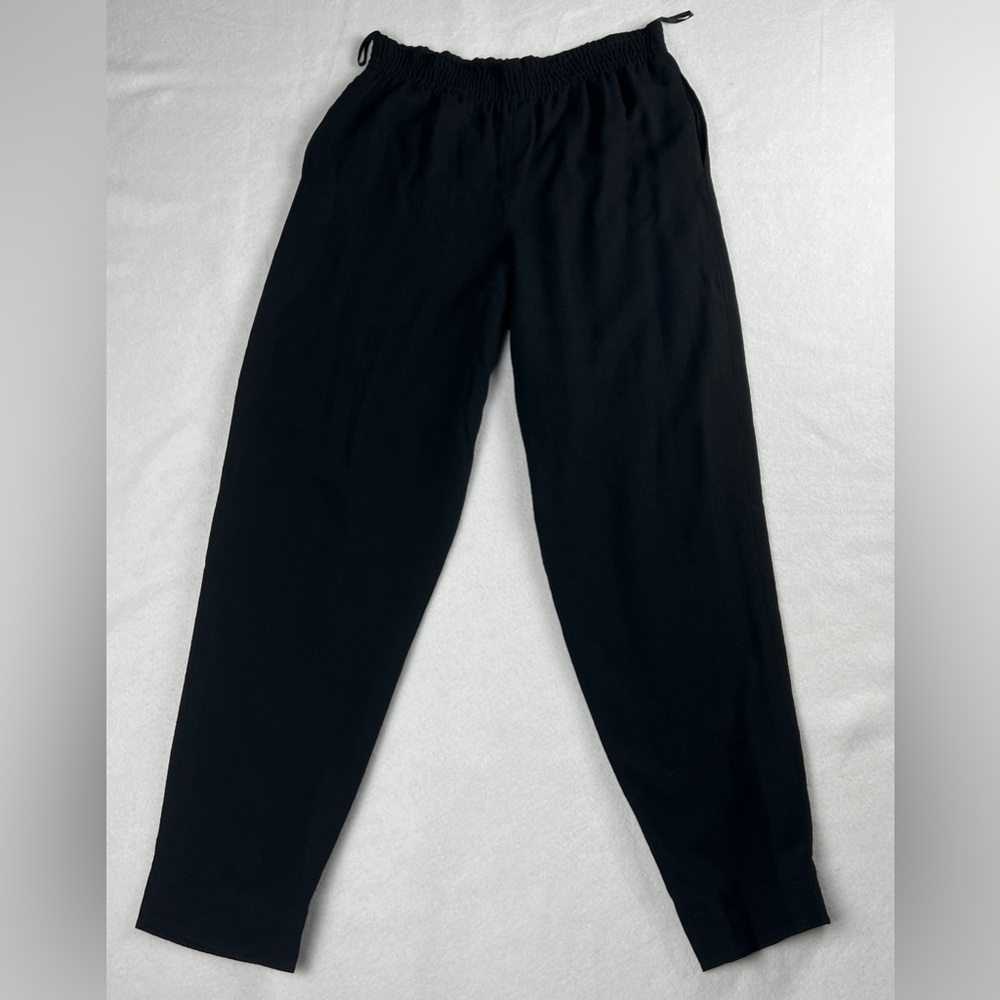 Jean Muir London x Henri Bendel Vintage All Wool PullOn Trouser Pants Black Sz 6